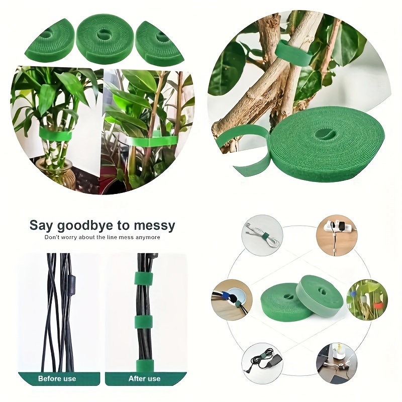  Medoore 3 rollos de cinta de amarre elástica de 150 pies de 0.5  pulgadas, cinta gruesa para plantas, estaca de vinilo verde jardín para uso  en interiores y exteriores, patio, plantas 