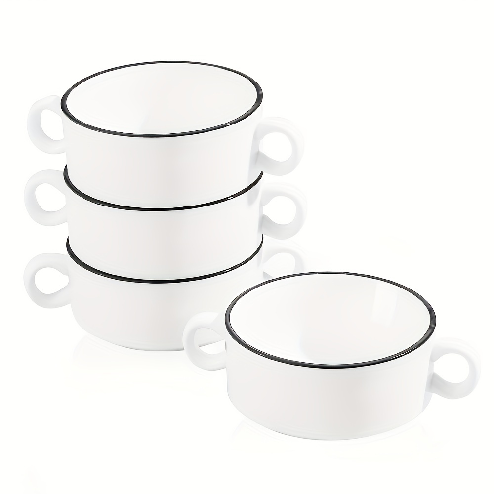 Set Of 3, Arctic White Large Soup Bowl 42 OZ, Ceramic Kitchen Bowl Set,  Embossment Stoneware Big Bowls House-warming Gift For Soup, Pho, Chip,  Pasta