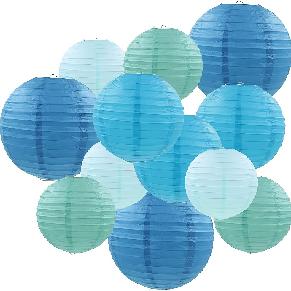 Round Paper Lanterns (Blue)