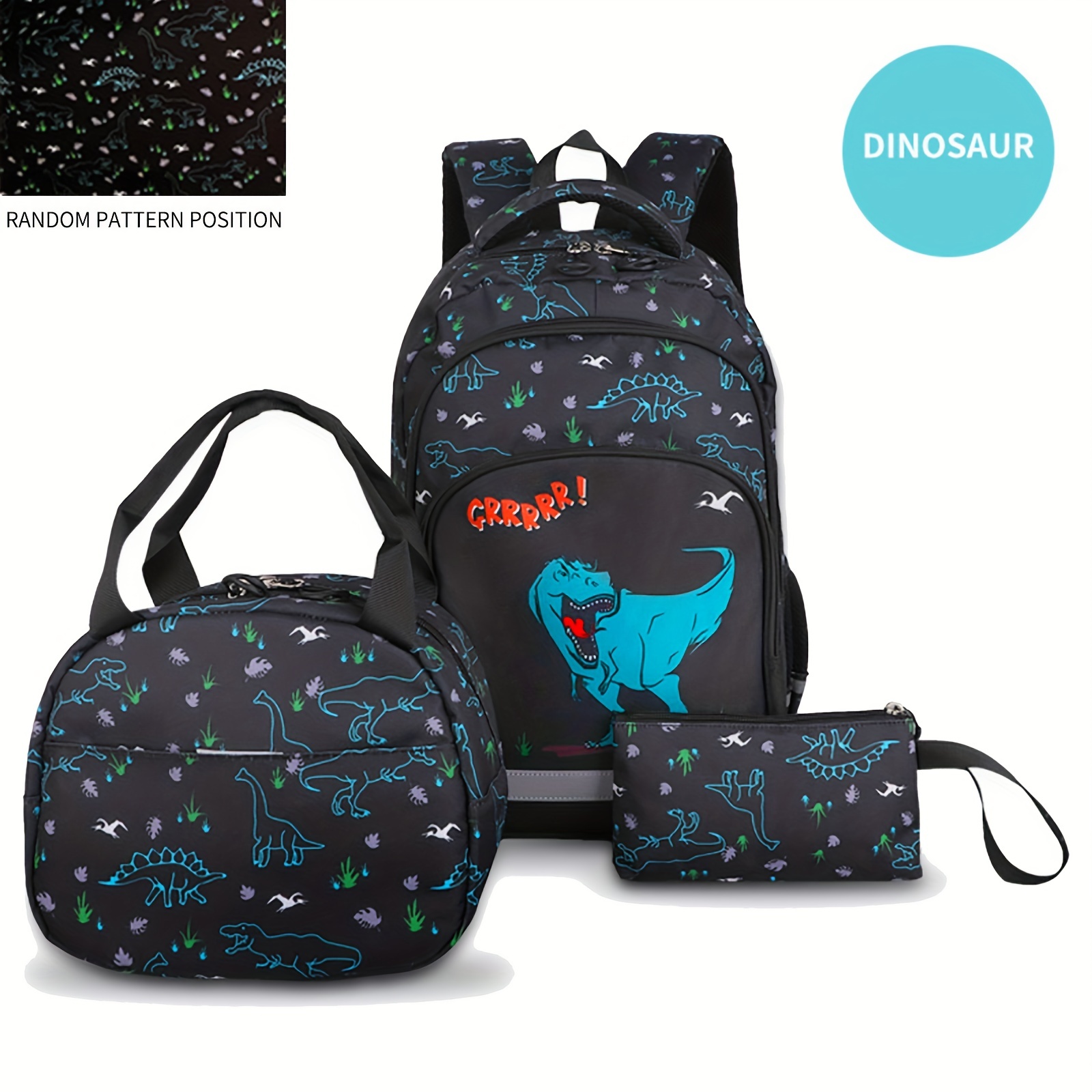 School Bag Set Dinosaurs Backpack Lunch Bag Pencil Case Set - Temu