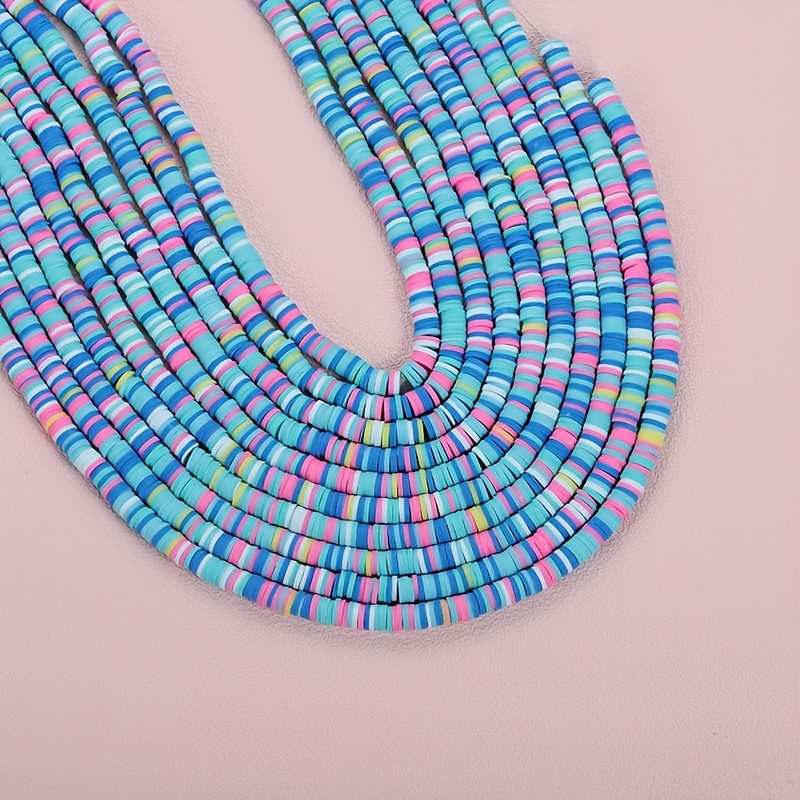 16Inch About 350-400pcs/Strand 4mm Flat Round Polymer Clay Beads