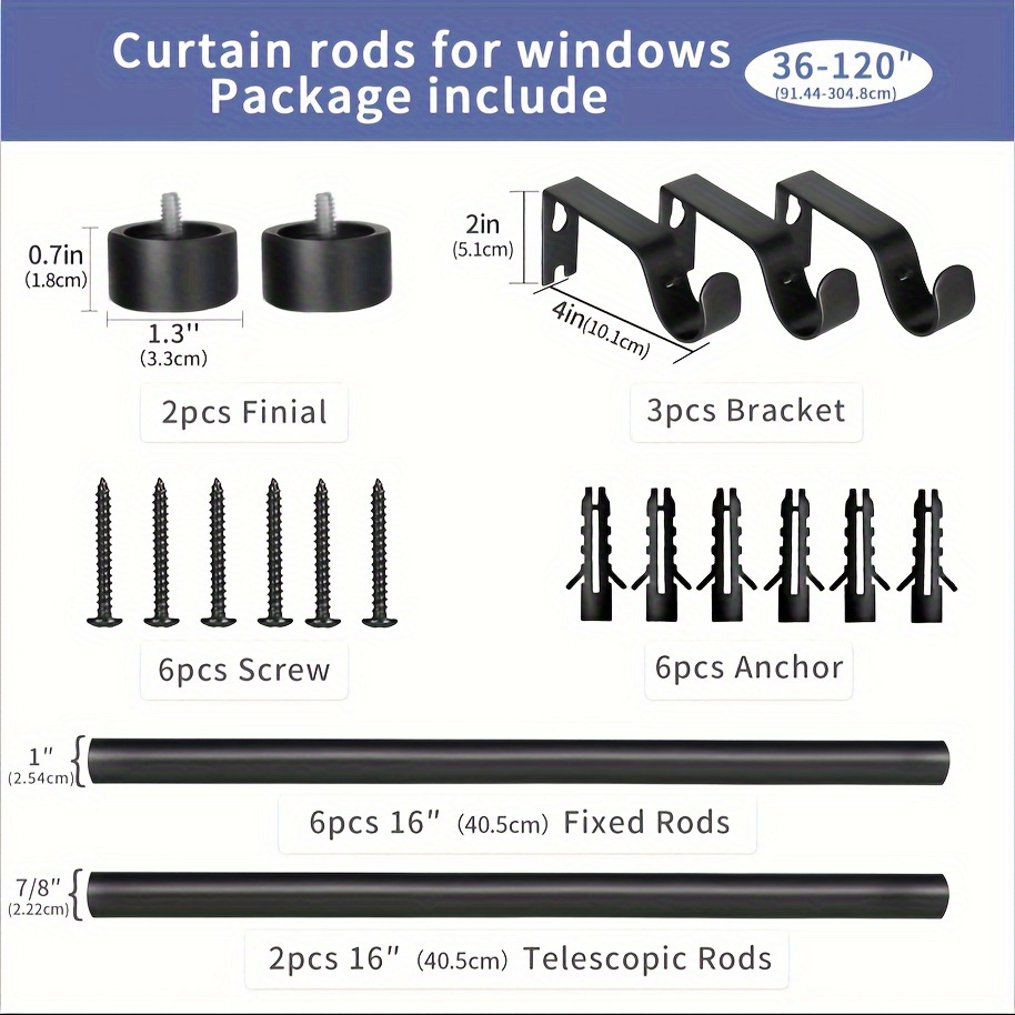 Curtain Rod Window Small Drapery Rods Adjustable Heavy Duty - Temu