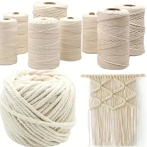 50 Meters 20 Colors Cotton Macrame Cord Colorful Cords Beige - Temu