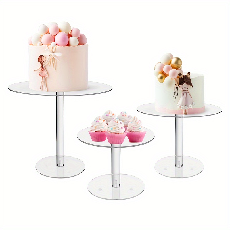 Last Confection Round Cake Stand in Pink, 11 Pedestal Dessert Table  Display Holder 