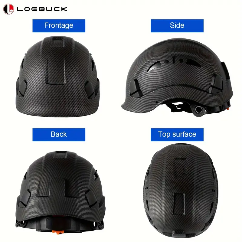 LOHASPRO Casco de seguridad para construcción ANSI Z89.1, aprobado por la  OSHA, casco ventilado para hombre con correa para la barbilla, casco de