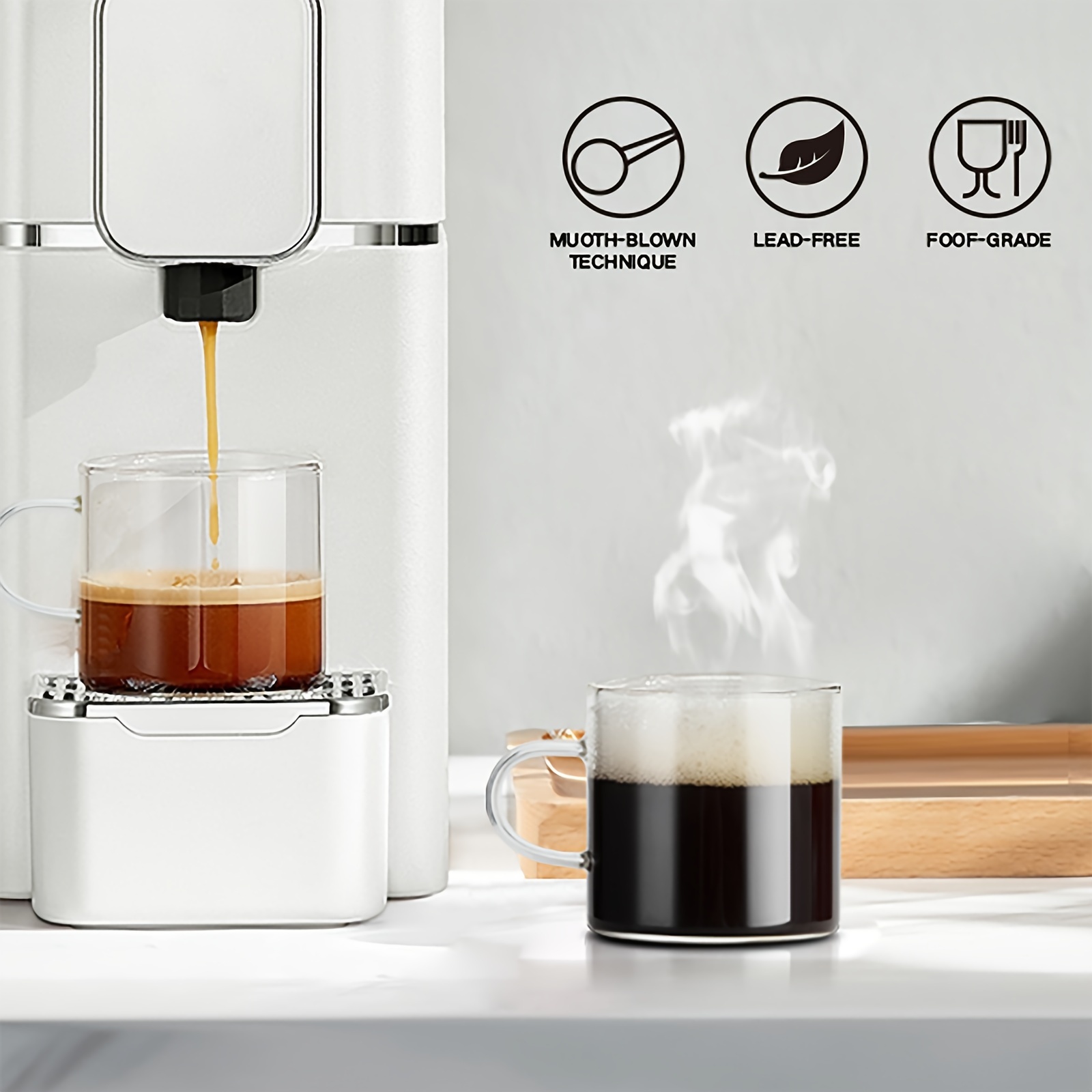 Espresso Cups, Glass Espresso Coffee Cups, Small Espresso Mugs