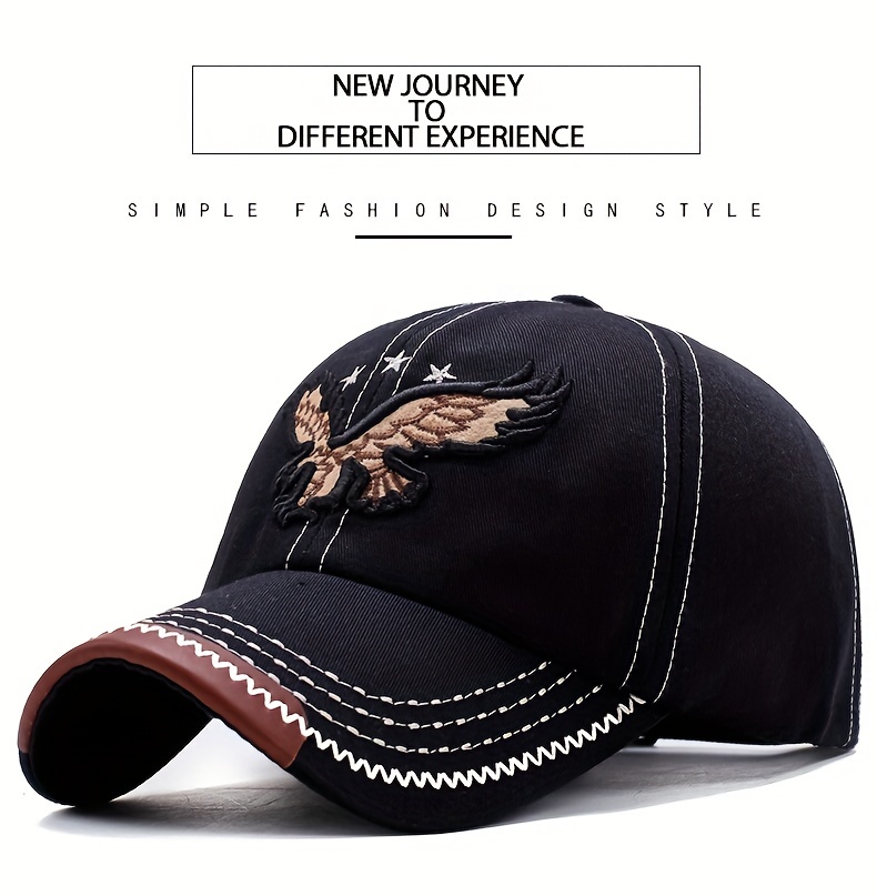 1pc Unisex Sunshade Breathable Baseball Cap With Eagle Embroidery For Outdoor Sport, Ideal choice for Gifts details 0