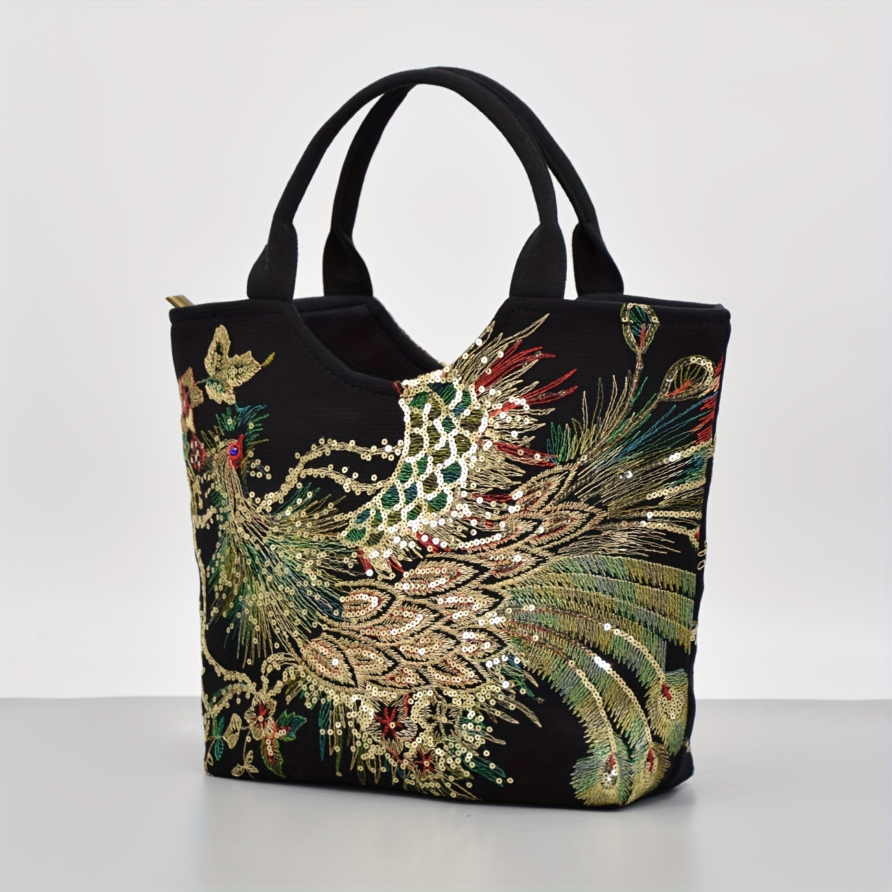 vintage sequin embroidered tote bag retro bohemian satchel bag womens ethnic style handbag purse details 4