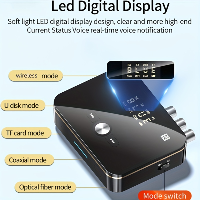 Receptor transmisor Bluetooth 5,0 NFC estéreo 3,5mm Jack AUX óptico Coaxial  RCA adaptador de Audio inalámbrico + Micrófono cantar para TV - AliExpress