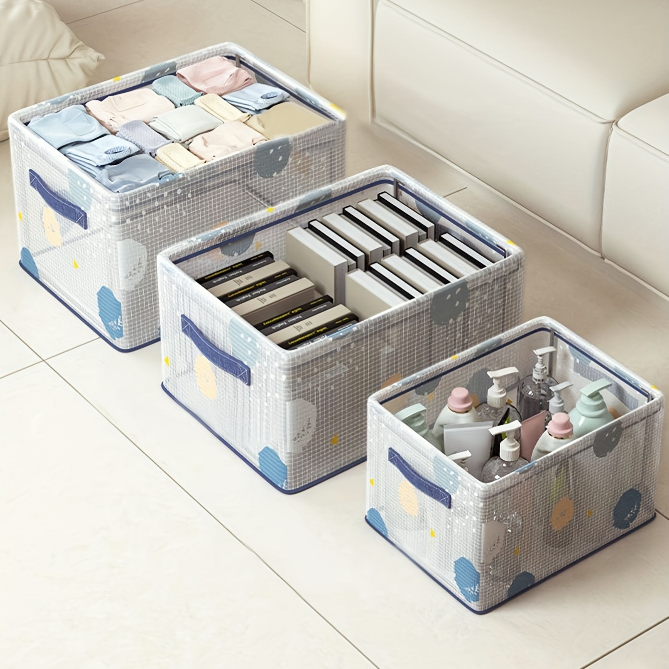 Collapsible Storage Bins With Metal Frames Clothes And - Temu