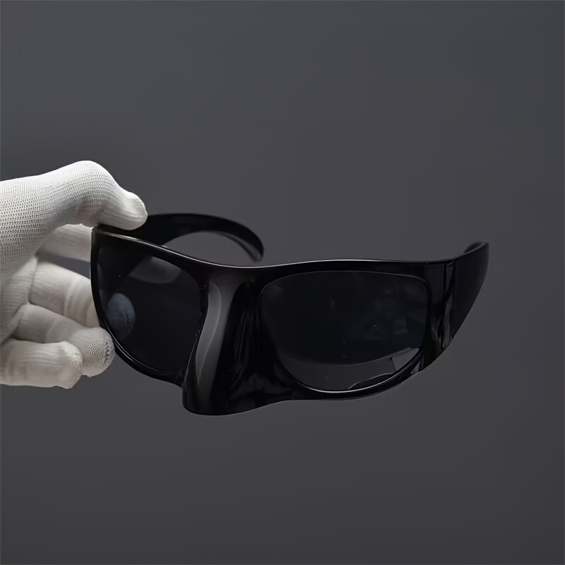 Oversized Futuristic Shield Sunglasses For Men Women Y2K Punk Wrap Around  Glasses Fashion Mask Visor Eyewear With Nose Guard