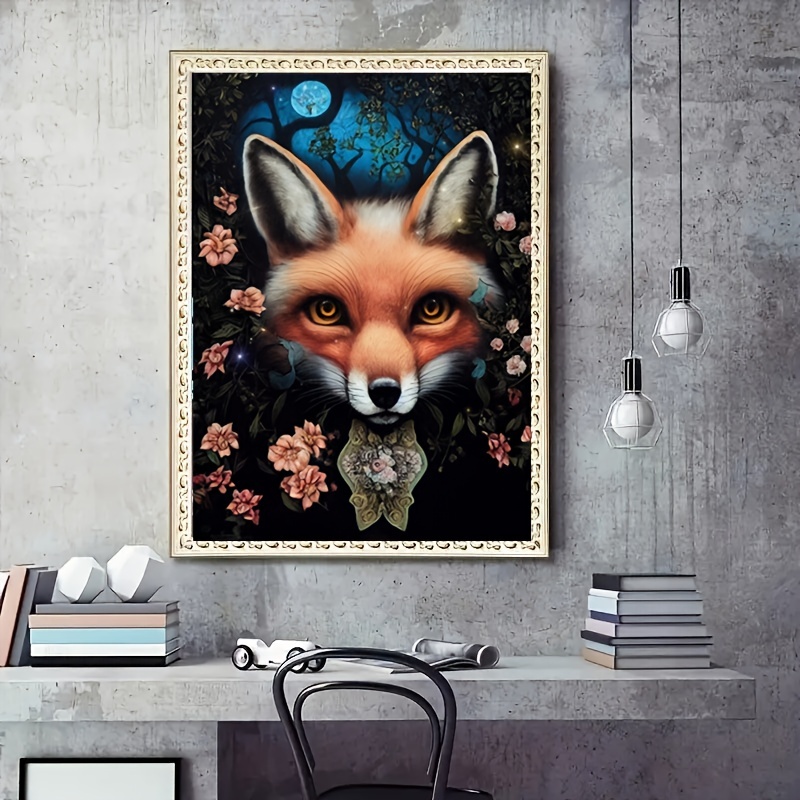 Fox Diamond Painting Kits 5d Cartoon Animals Artificial - Temu