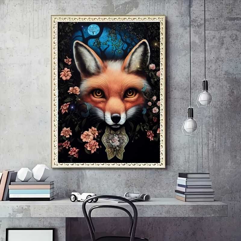 5d Diy Artificial Diamond Painting Fox Diamond Painting For - Temu