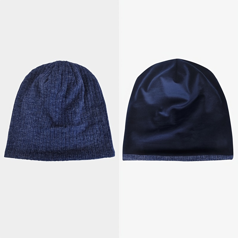 1 Gorro De Invierno Para Hombre, Gorro Con Forro De Terciopelo, Gorro De  Esquí Suave Y