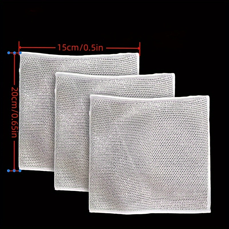3PCS Steel wire dishwashing cloth, daily use cleaning cloth, mesh