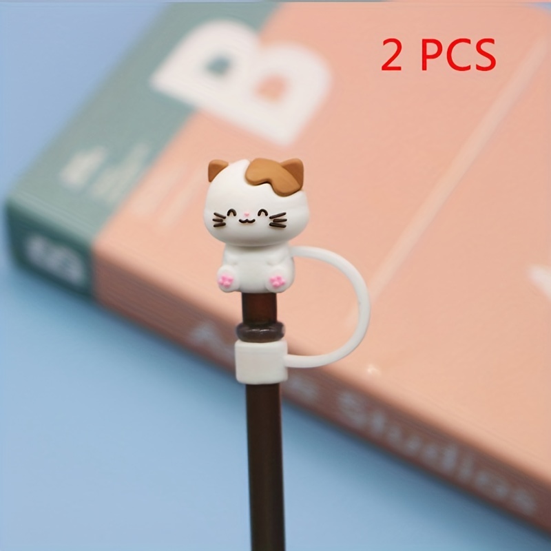 1pc Bear Shaped Silicone Straw Cap, Reusable Straw Dust Plug, Fits