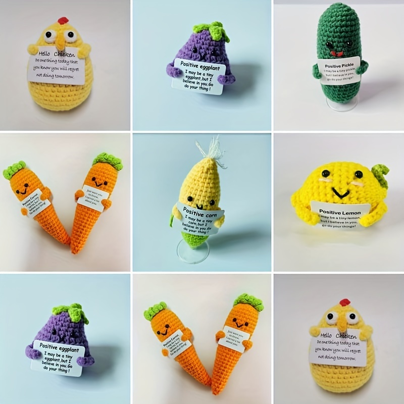 Positive Energy Potato Pickle Corn Doll Hand Stitched Handmade