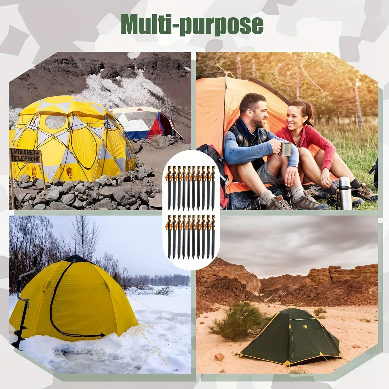 Lightweight Aluminum Tent Stakes With Reflective Rope Temu