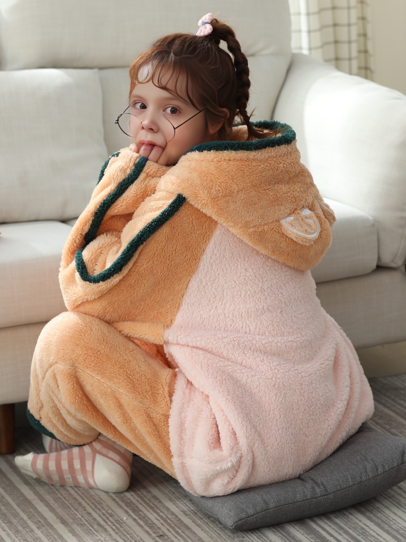 Cute Thermal Loungewear Pajamas Warm Fuzzy Hooded Lounge - Temu
