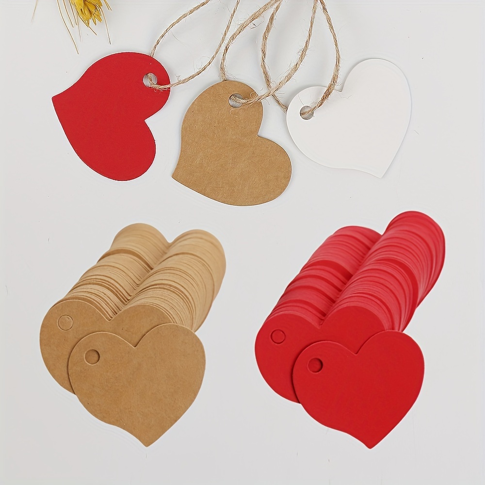 Heart Shaped Paper Tags Red Heart Cutouts Price Tag Craft - Temu