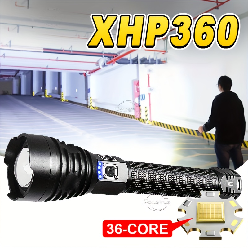 High Lumens XHP360 Lampe De Poche À LED Rechargeable Torche - Temu