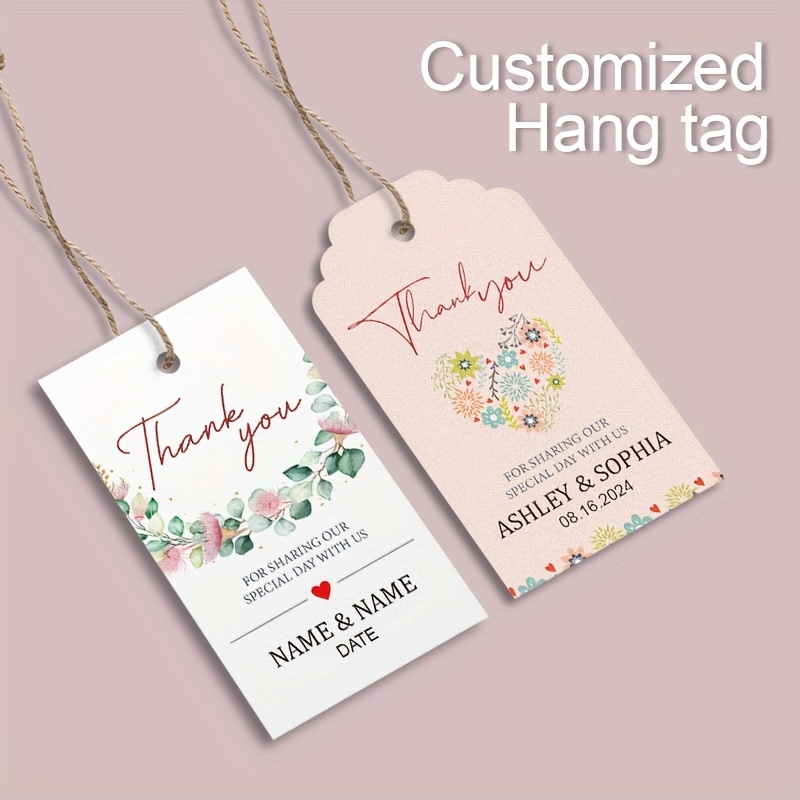 Custom-printed Hang Tags With Strings, Featuring Personalized Names,  Elegant Thank You Tags For Wedding Favors, Unique Clothing Labels For  Designers, Handcrafted Gift Tags For Special Events - Add A Personal Touch.  