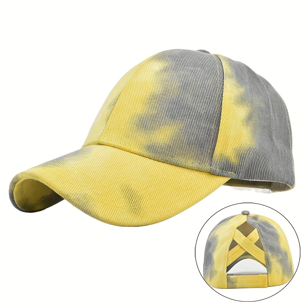 Rainbow Tie Dye Ponytail Baseball Cap Dad Hat