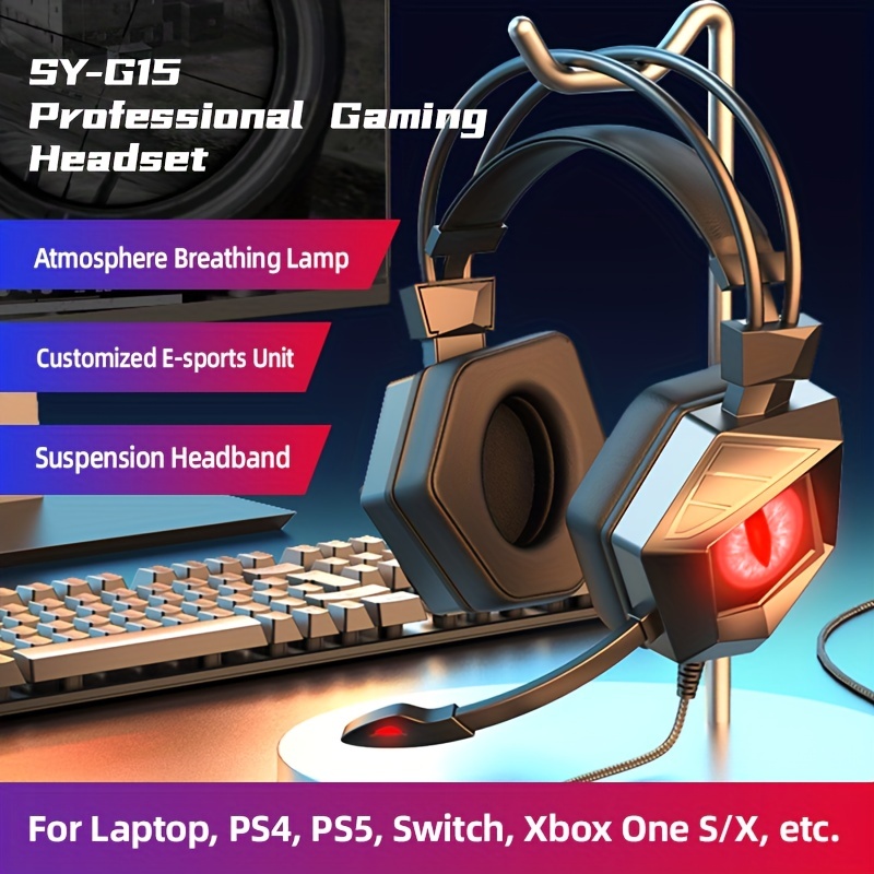 Audifonos Gamer Gaming PC Para Hombre Computadora Luz LED Sonido