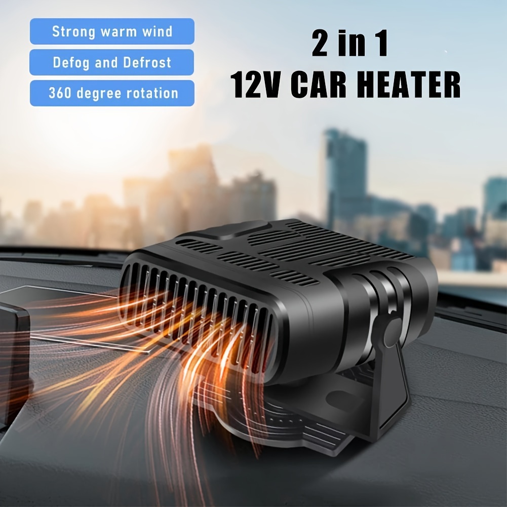 12V Car Heater Portable Car Fans Heating Cooling 360 Degree Rotating  Defroster Defogger Winter Heating Fan Air Heater 120W