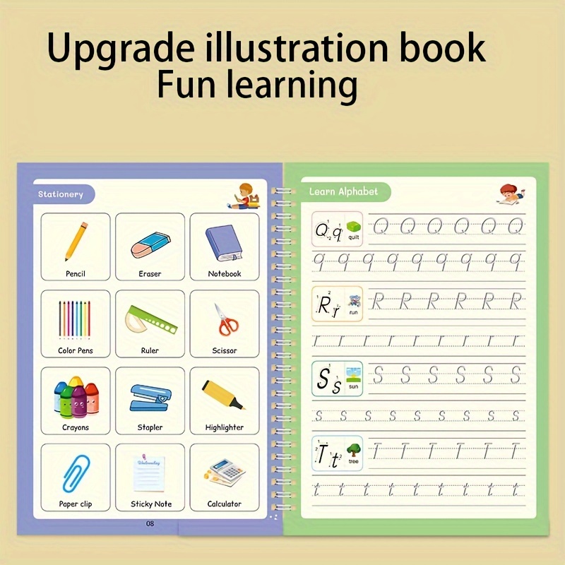  Reusable Grooved Handwriting Workbooks,Magic Copybook,Magic  Writing Practice Copy Books, To Help Children Improve Their Handwriting Ink  Practice Age 3-8 Calligraphy For Kids