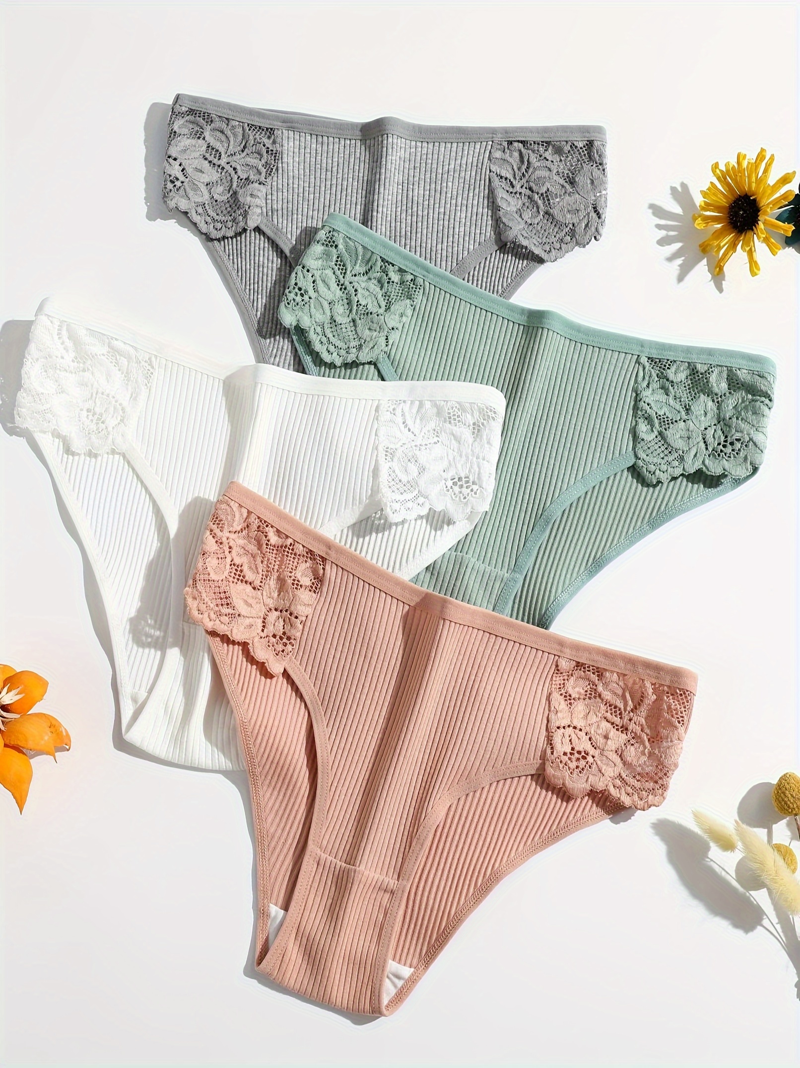 4pcs/lot Lace Panties Women Seamless Ladies Underwear Lace Briefs