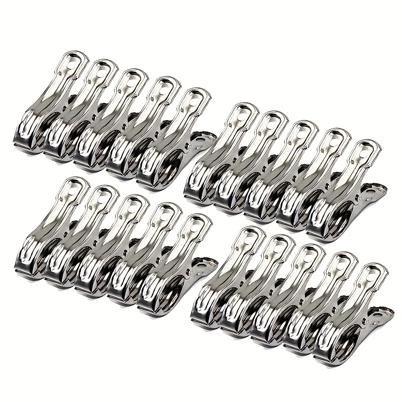 30 PCS Anti-Rust Clip Space-Saving Clothespin Hat Pants Storage Hanging  Travel Hook, Heavy Duty Hanging Hooks Clip, 360° Rotating Stainless Steel