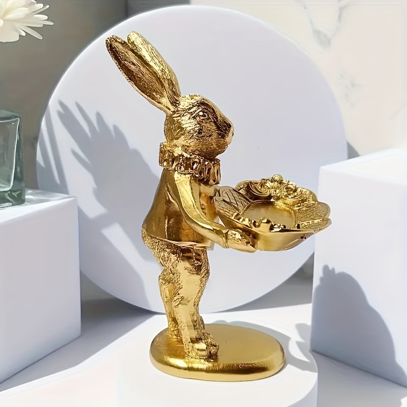 Retro Crown Rabbit Tray Resin Bunny Decoration Living Room - Temu Canada