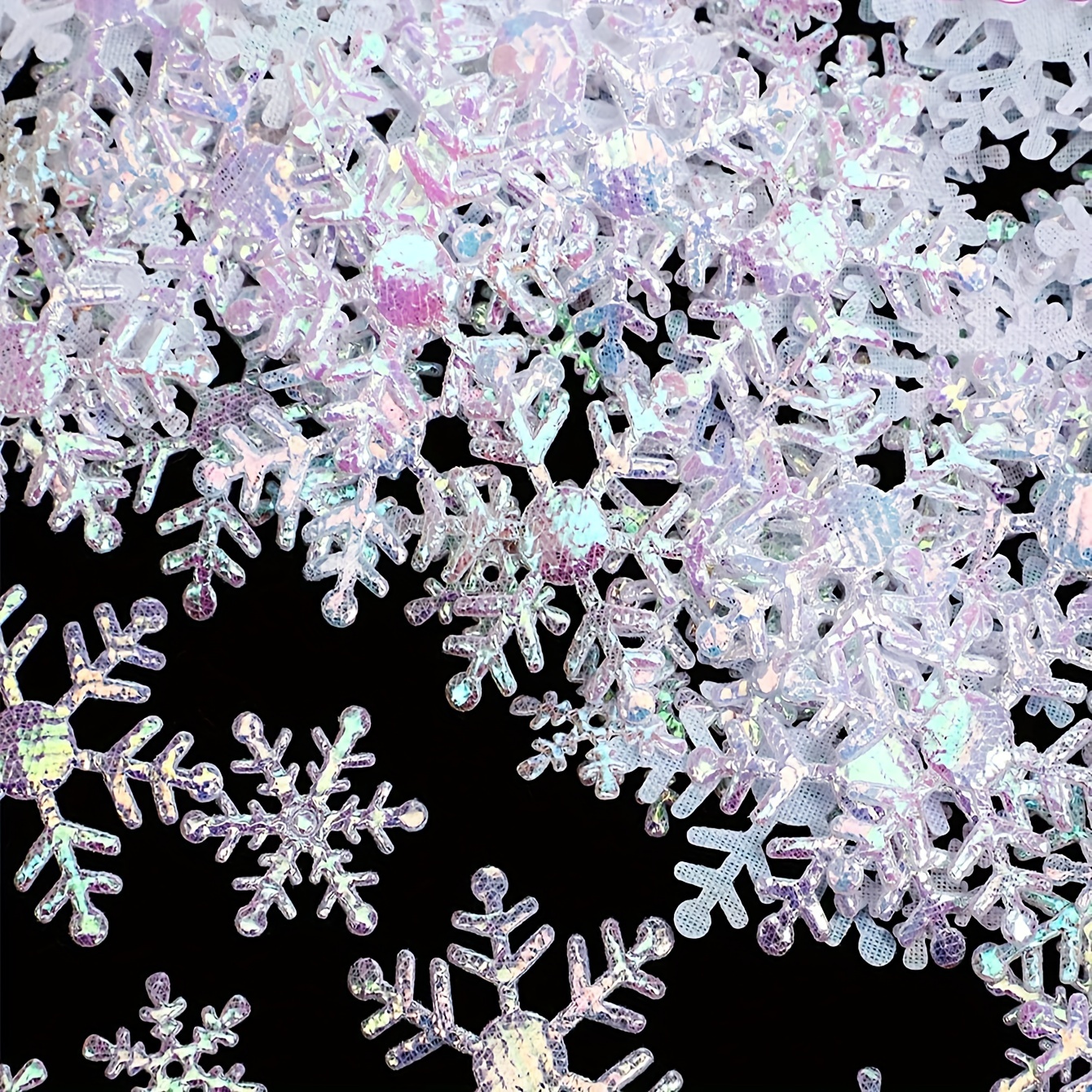4 Packs 2cm Blue Christmas Snowflake Confetti Bright Table Confetti Plastic Fake Snowflakes Glitter Paillette Ornaments for Winter Wedding Christmas