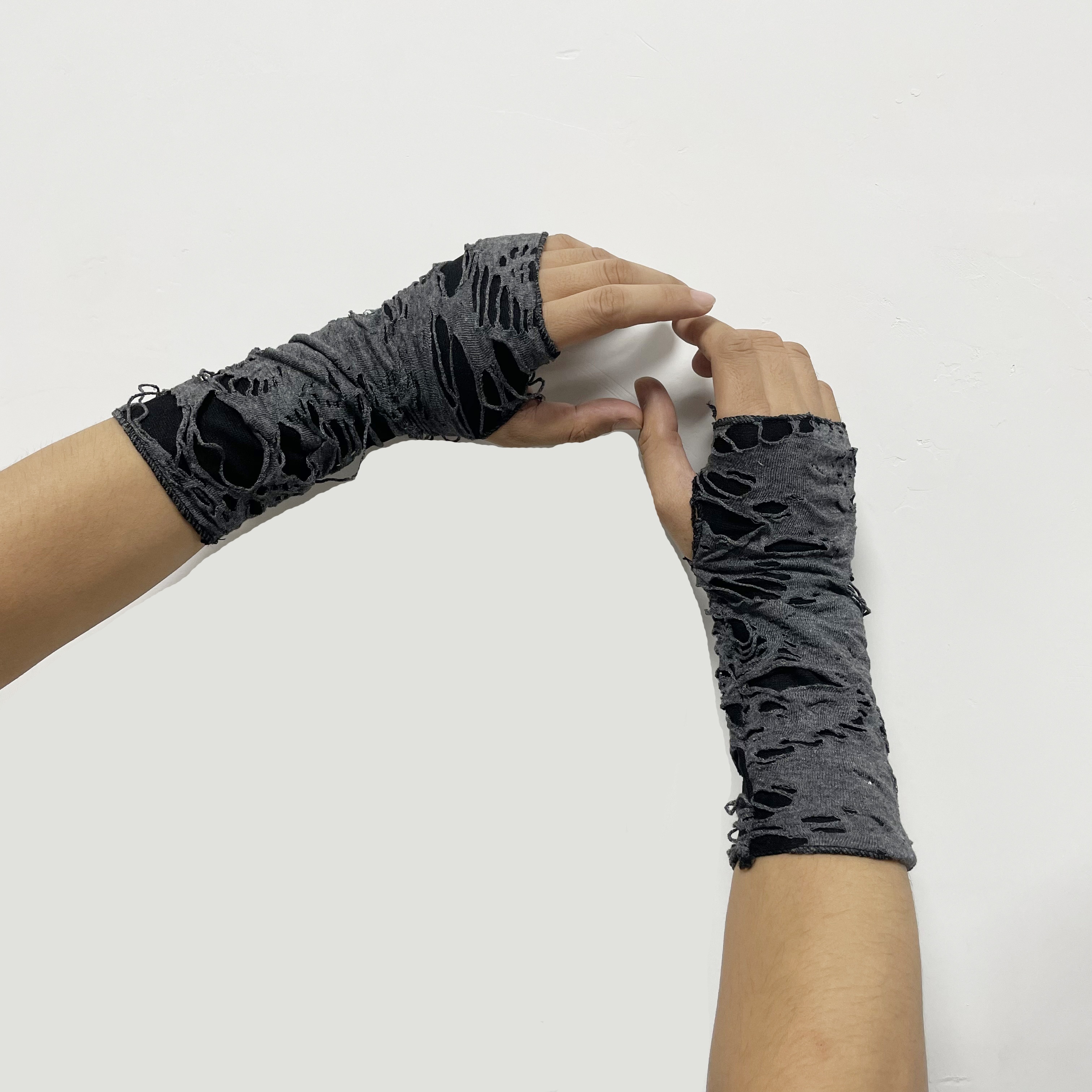 Guante Sin Dedos Estilo Punk Mujer Guantes Rasgados Cosplay - Temu