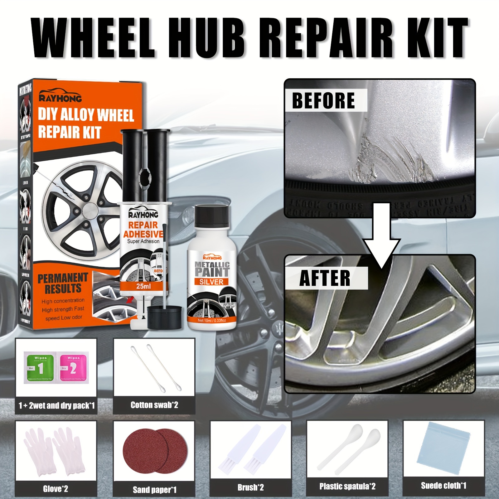Car Rim Wheel Repair Agent Paint Alloy Rim Scraping Scratch - Temu