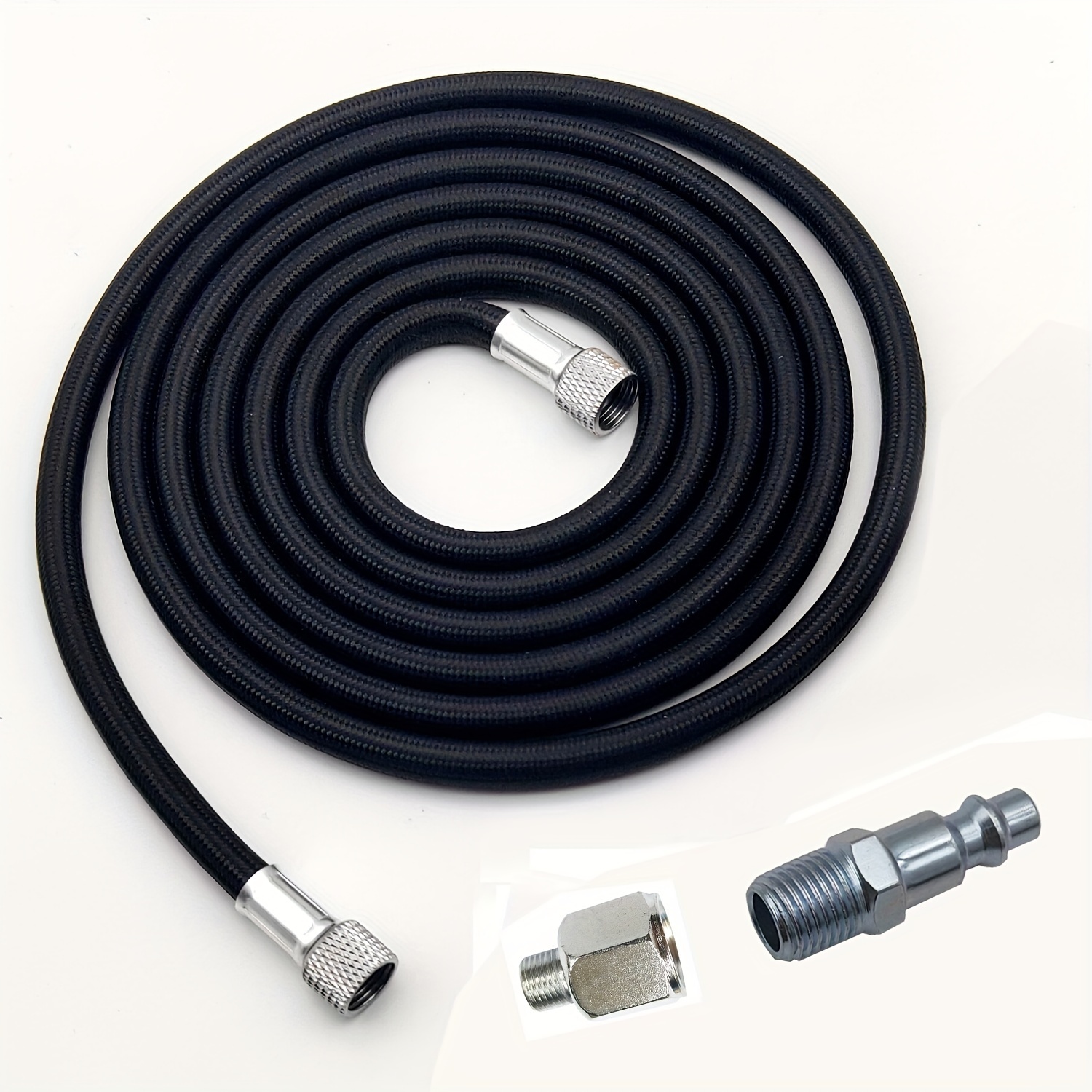 

6' Braided Airbrush Air Hose With Paasche & 1/4" Fitting Ends Regulator Compressor