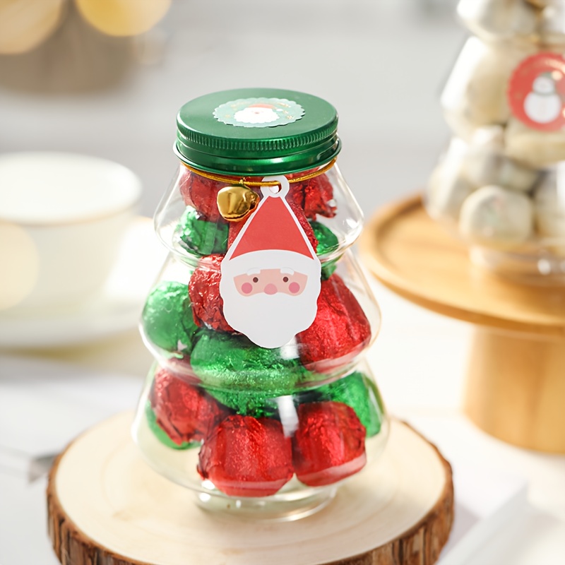 2pcs/6pcs Christmas Candy Jar, Christmas Tree Shape Biscuits Bottle,  Plastic Christmas Tree Sweet Jars, Sealed Jar, Tea Bottle, Snack Storage  Jar, Foo