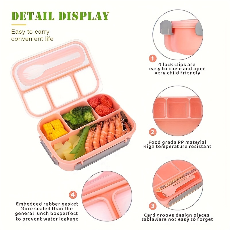 1pc Thickened Plastic Material Divided Double Layer Lunch Box For Students  And Office People, Microwave Safe