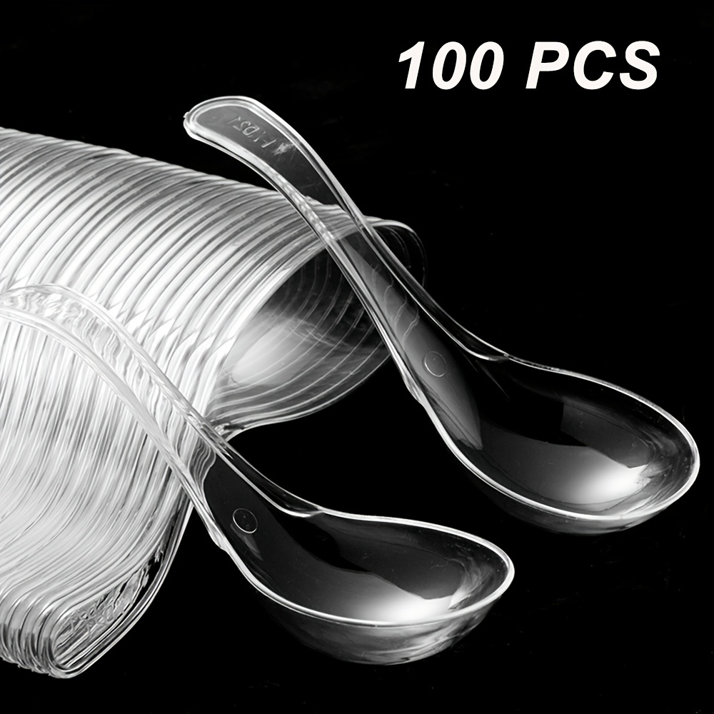 Disposable Spoon Plastic Spoon Thickened Serve Spoon - Temu Mexico