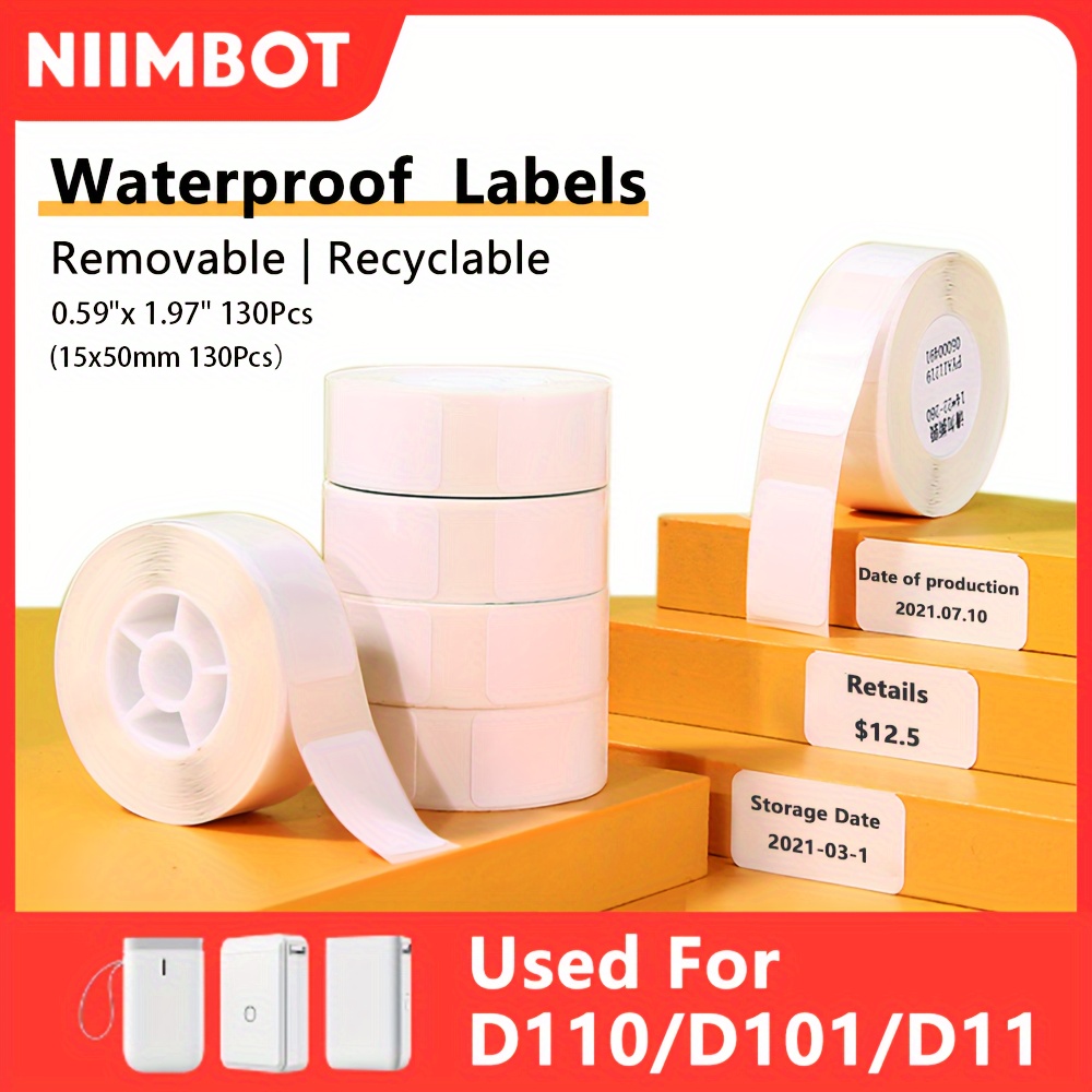 Ruban d'étiqueteuse compatible avec NIIMBOT B21/B1/B3S, papier pour  imprimante d'étiquettes de prix à codes à barres, imperméable à l'eau,  anti-huile, résistant aux rayures, jaune, 40x30mm, 230Pcs : :  Fournitures de bureau