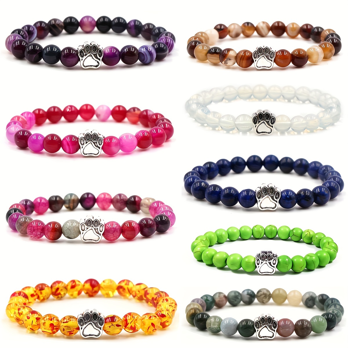 STONE BEAD BRACELET 8 MM FUNKY