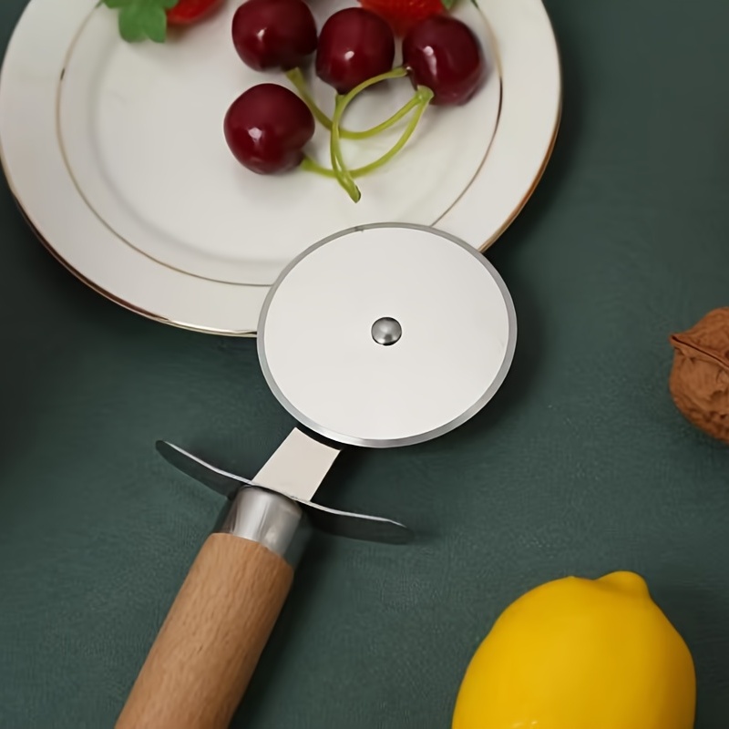 Pizza Slicer Oak Handle Cheese Cutter Pizza Cutter Pizza - Temu