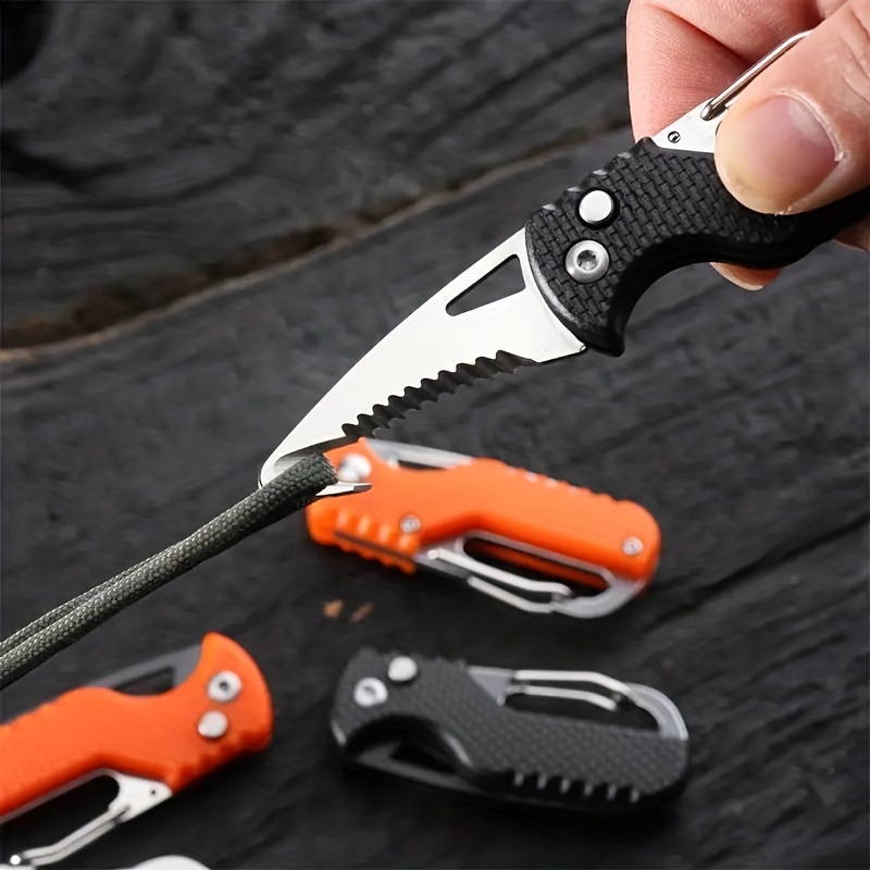 Outdoor Multitool: Serrated Pocket Knife Hook Blade Utility - Temu