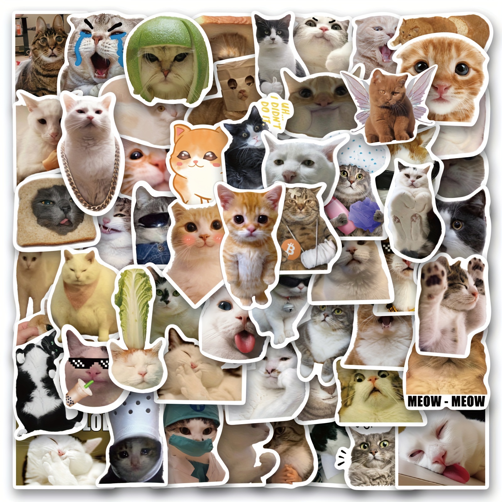 Cat Stickers, 50 Kawaii Kittens Cats Vinyl Decals, Waterproof, Cute Cartoon  Sticker, Craft Supplies -  Denmark