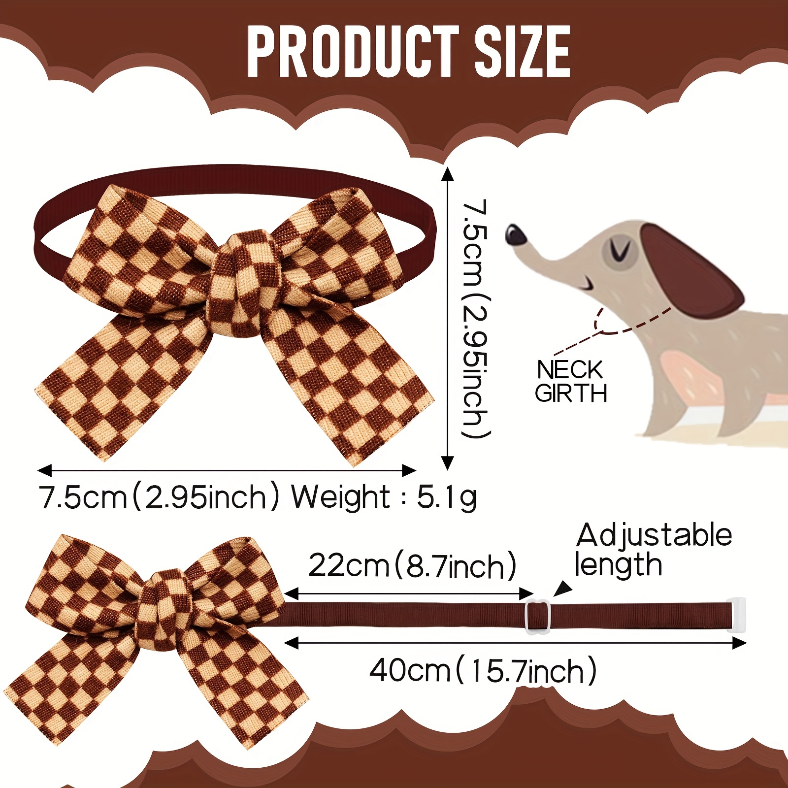 Bow Tie Collar - Coffee