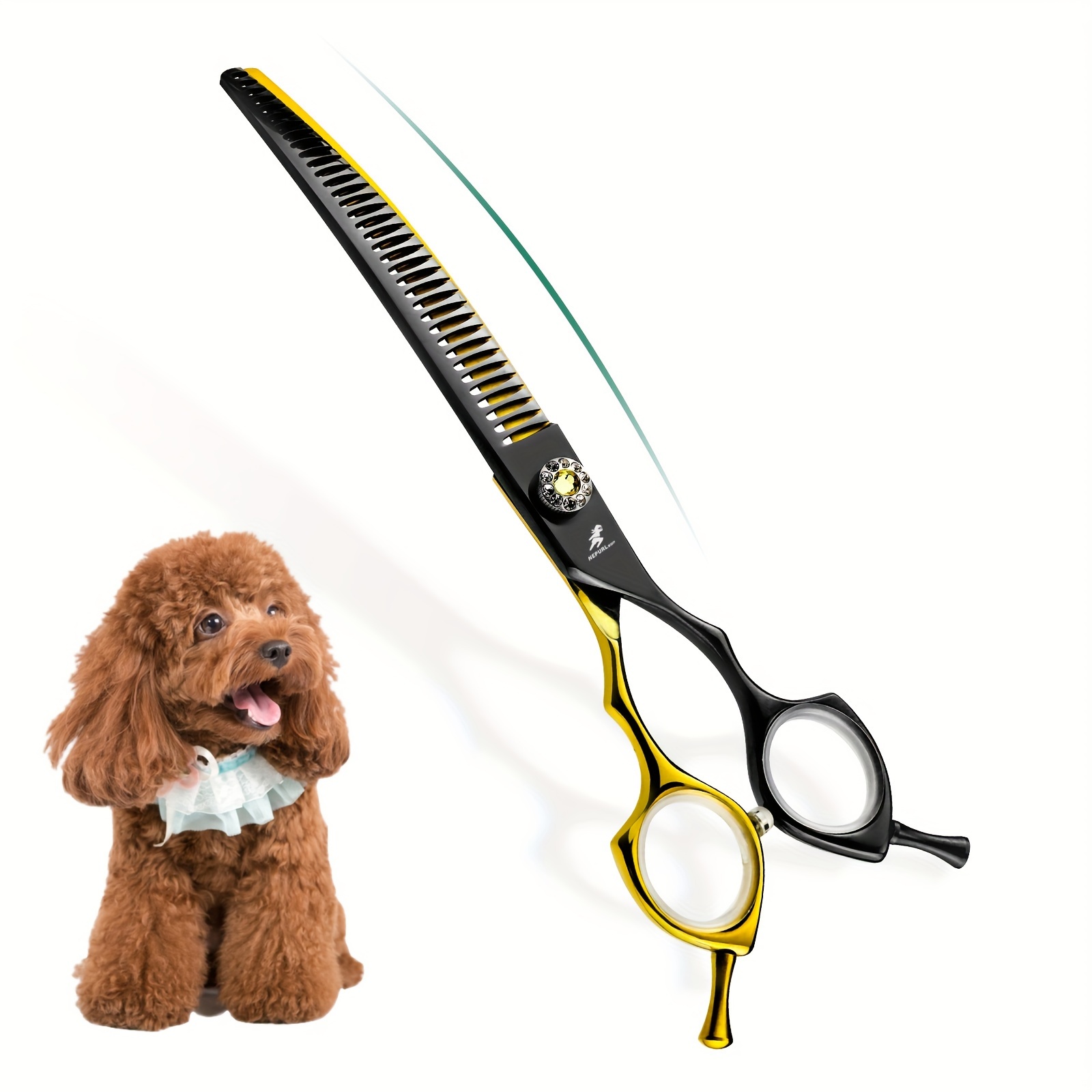 Curved Thinning Shears Dog Grooming Supply Black Golden Two - Temu Canada
