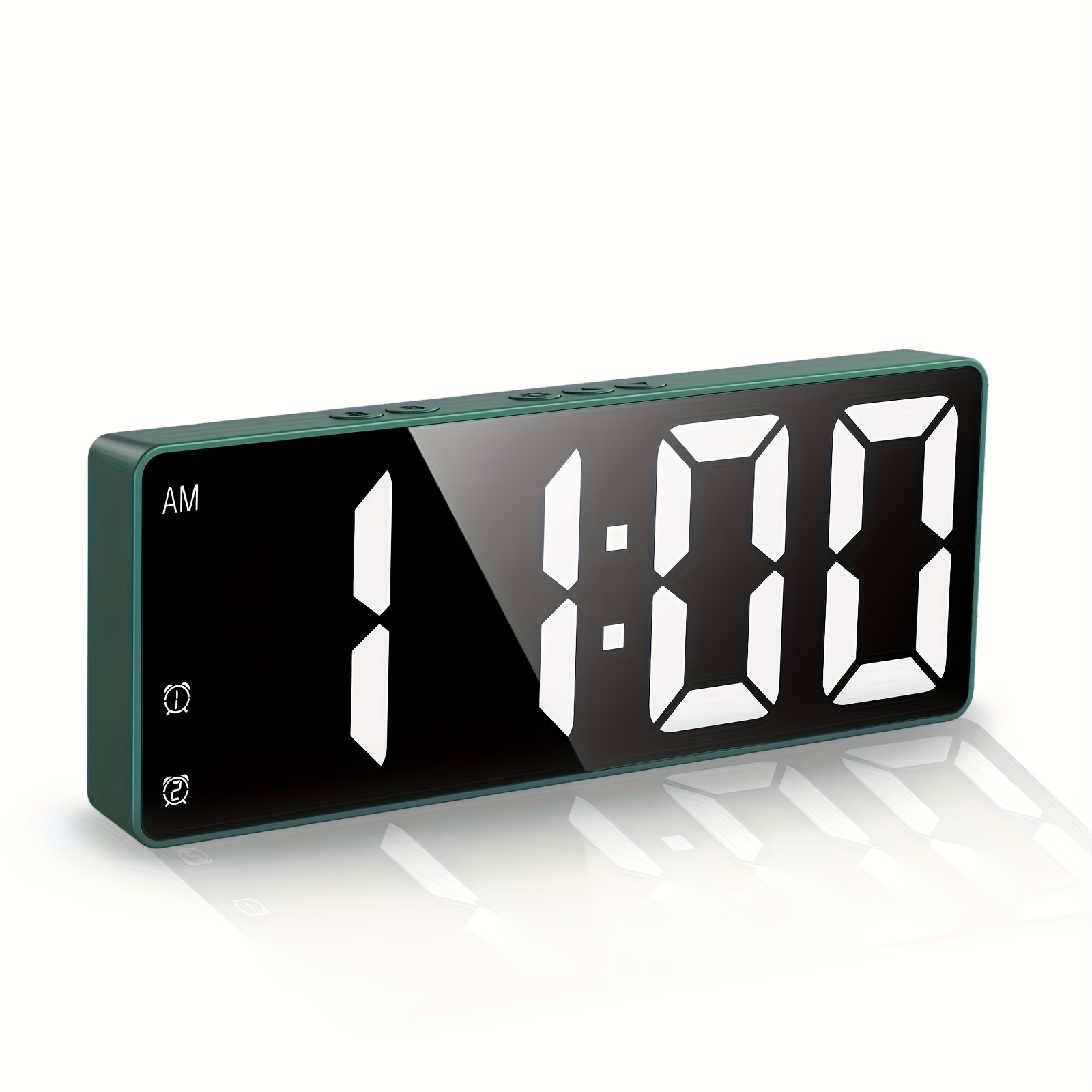 Reloj despertador digital, pantalla LED grande, pantalla de 12/24