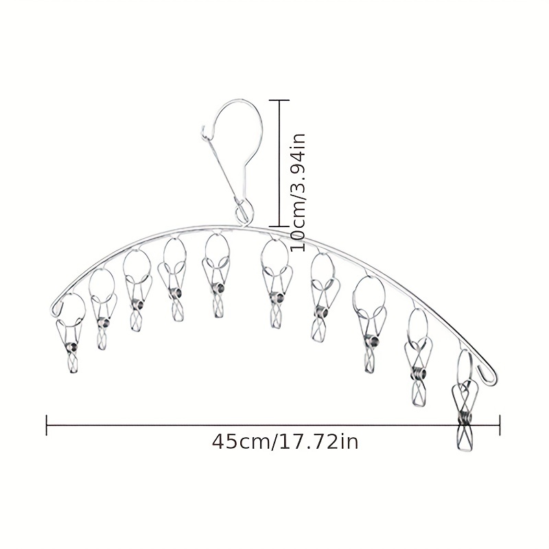 Acheter Étendoir à linge en acier inoxydable, 8/10/20 Clips, cintre  coupe-vent pour sous-vêtements, chaussettes, soutiens-gorge, chapeaux