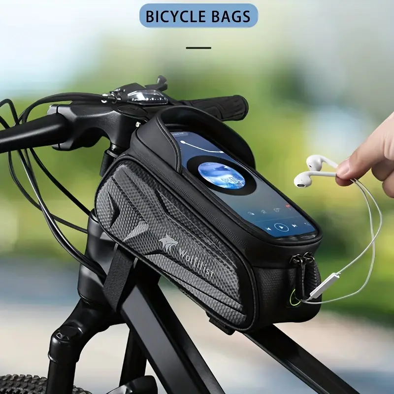 Bike Front Frame Bag: Bike Top Tube Phone Mount Bag Cycling - Temu